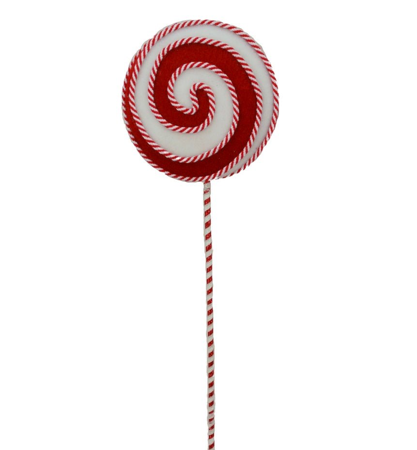22" Red/Wht Peppermint Swirl Lollipop - 63639 - The Wreath Shop