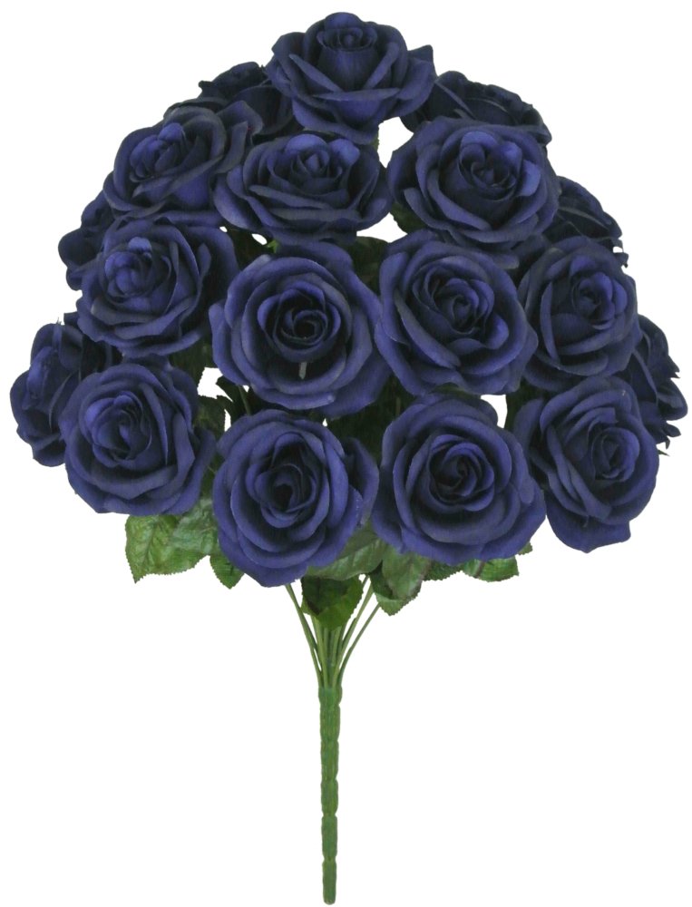 22" Rose Bush: Dark Royal Blue x 18 - 80194-ROBL - The Wreath Shop