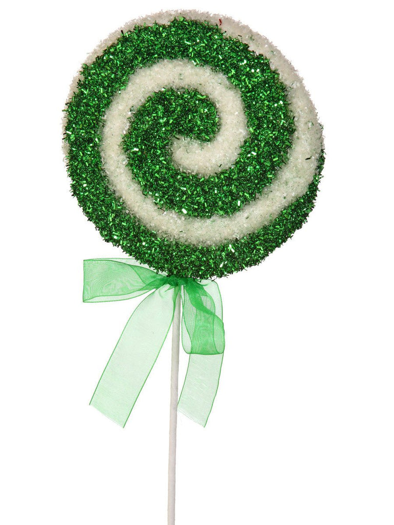 22" Sparkle Candy Lollipop: Green/White - MTX67535 GRWH - The Wreath Shop