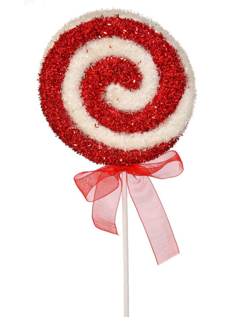 22" Sparkle Candy Lollipop: Red/White - MTX67535 RDWH - The Wreath Shop