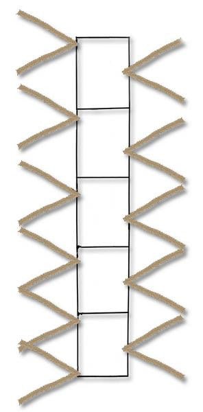 22" Wire Work Pencil Rail Form: Burlap - XX7598W4 - The Wreath Shop