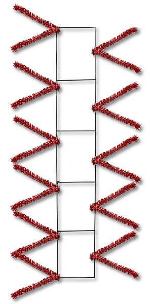 22" Wire Work Pencil Rail Form: Metallic Red - XX759924 - The Wreath Shop