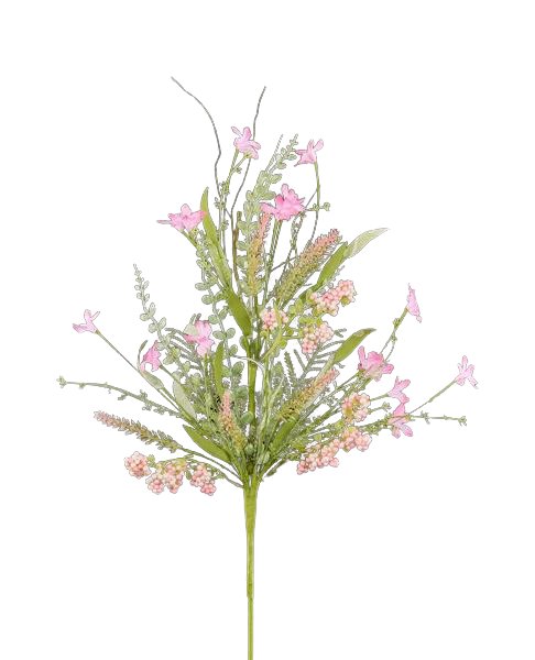 24" Fabric Flower/Eva Leaf Spray: Light Pink - FH807115 - The Wreath Shop
