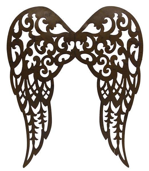 24" Filigree Angel Wings: Antique Rust - MM111382 - The Wreath Shop