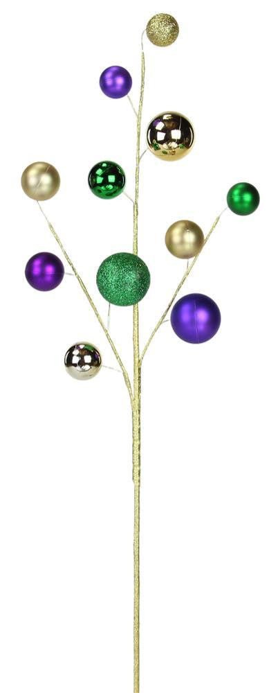 24" Mardi Gras Ball Pick: Prpl/Grn/Gold - HG3217 - The Wreath Shop