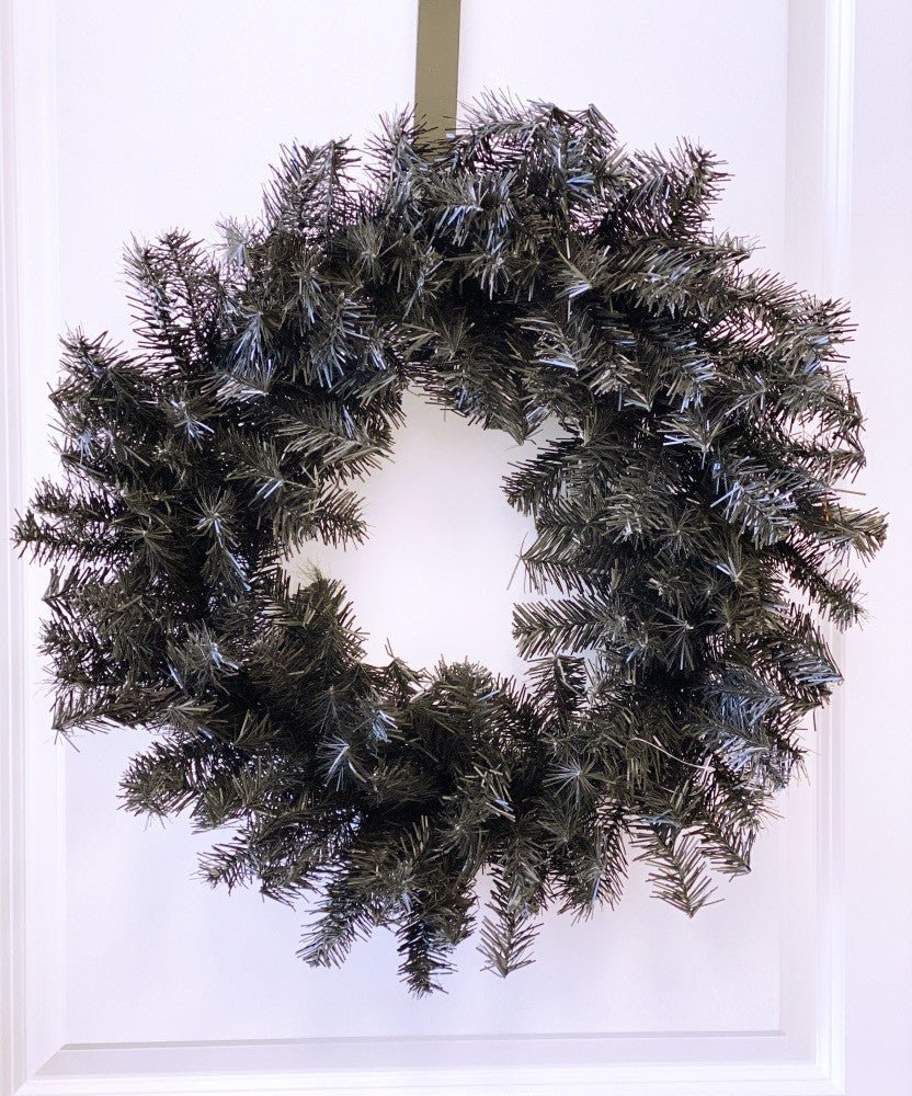 24" PVC Wreath: Black - 82295-BK - The Wreath Shop