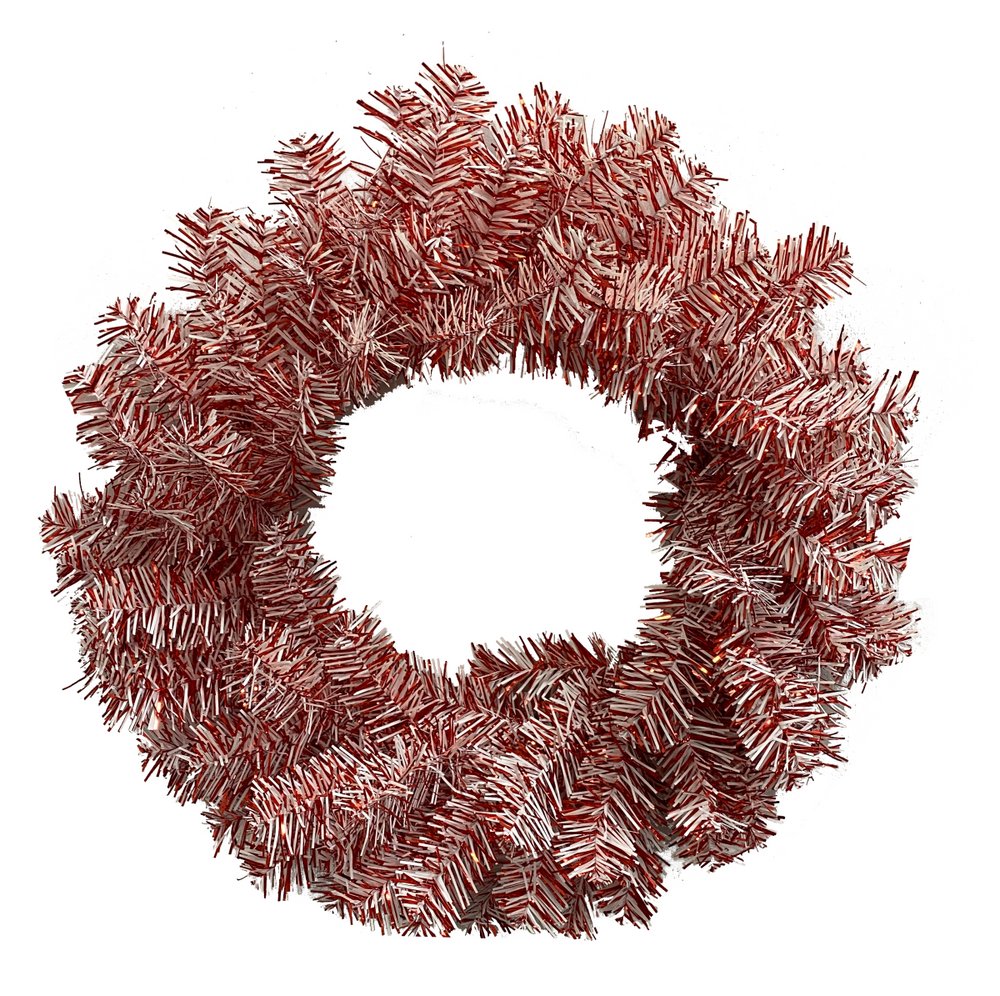 24" PVC Wreath: Red/White - 85630WR24 - The Wreath Shop