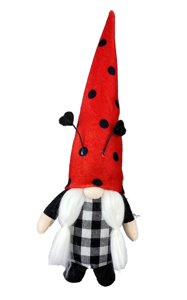 24" Red/Black Ladybug Gnome Pick - 62838RDBK - The Wreath Shop