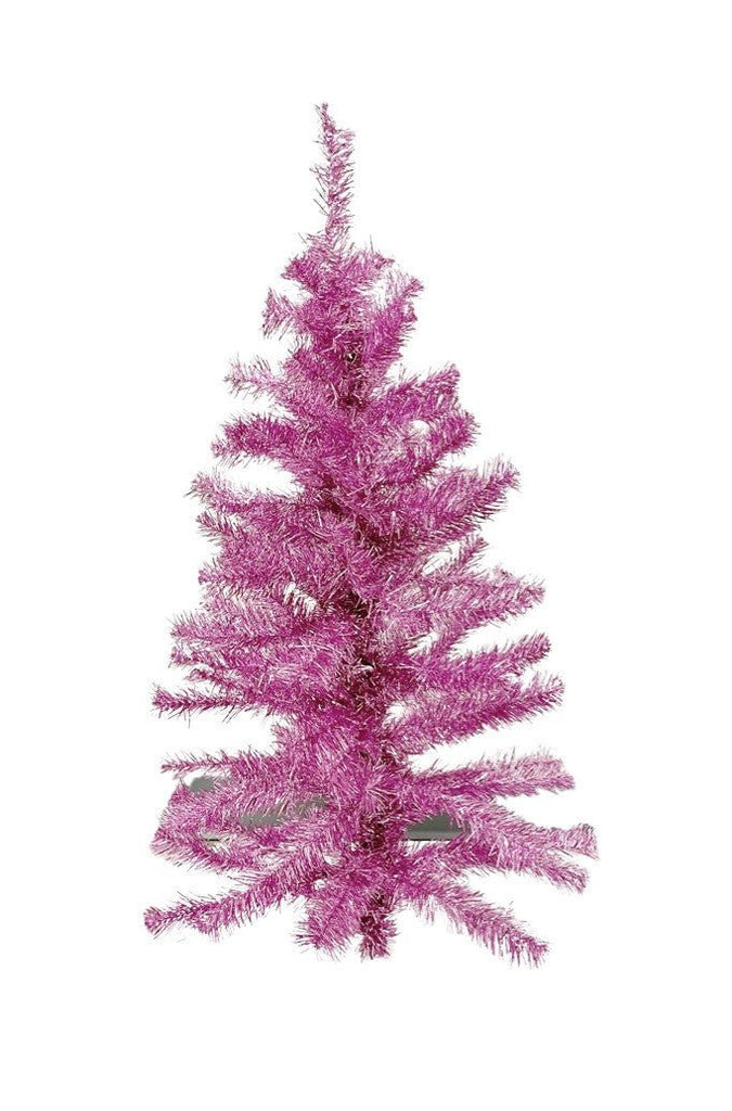 24" Tinsel Tabletop Tree: Pink - 55113-PK - The Wreath Shop