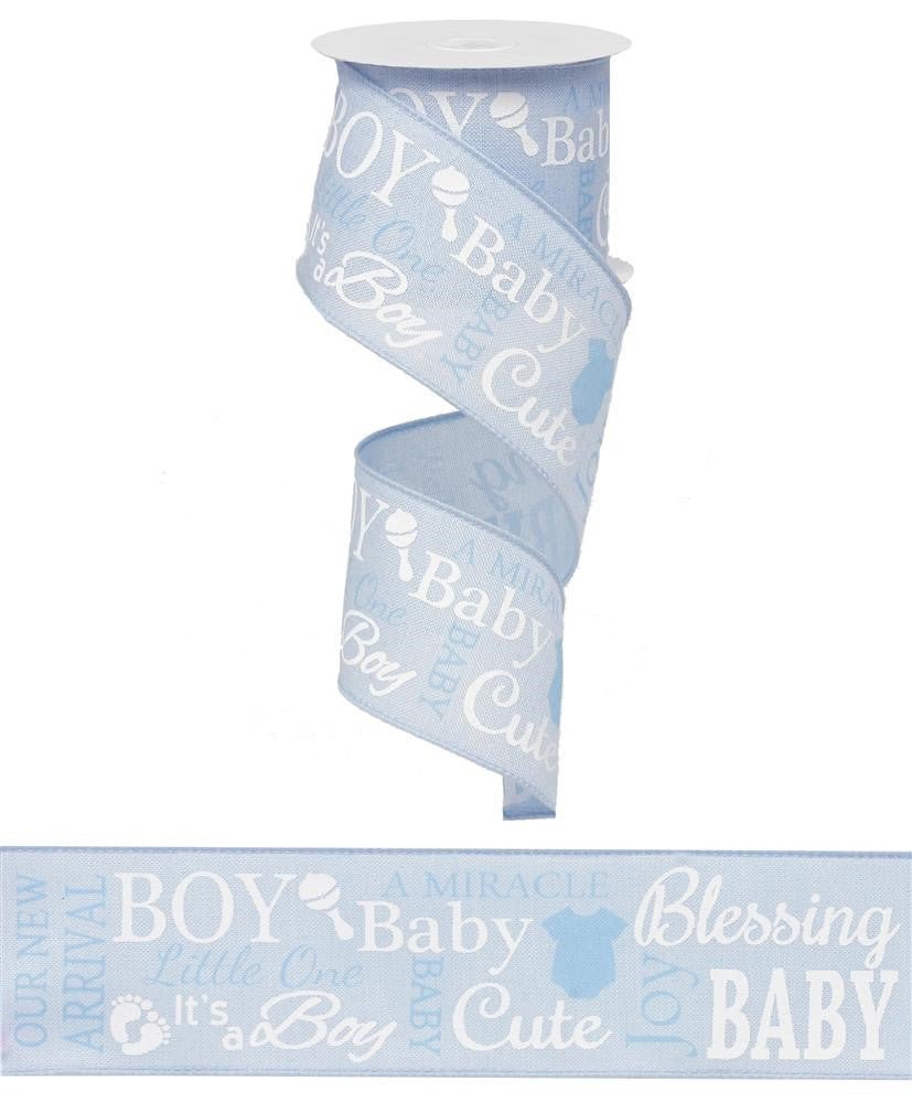 2.5" Baby Boy Ribbon - 10yds - RG01590 - The Wreath Shop