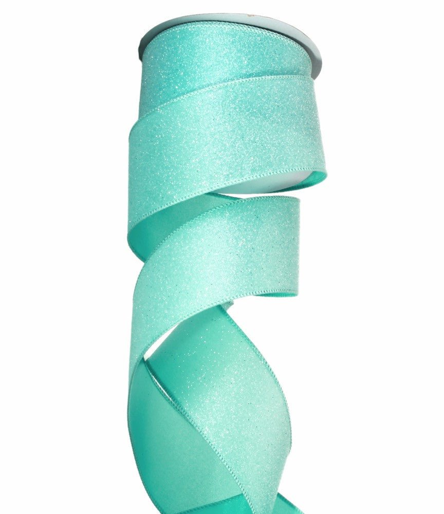 2.5" Candy Glitter Ribbon: Mint - 10yds - MTX65002 MIGR - The Wreath Shop