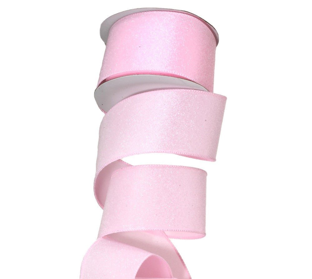 2.5" Candy Glitter Ribbon: Pink - 10yds - MTX65002 PINK - The Wreath Shop