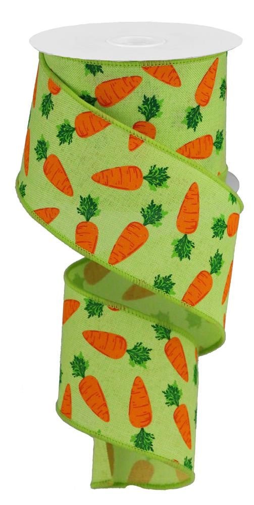 2.5" Carrot Ribbon: Bright Green - 10yds - RGA158209 - The Wreath Shop
