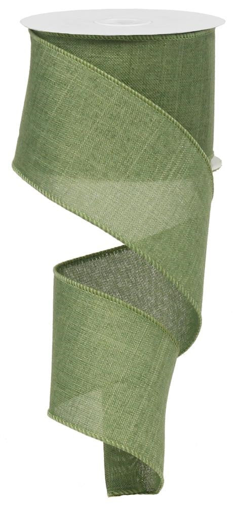 2.5" Clover Green Royal Faux Burlap Ribbon - 50Yds - RG5279AM - The Wreath Shop