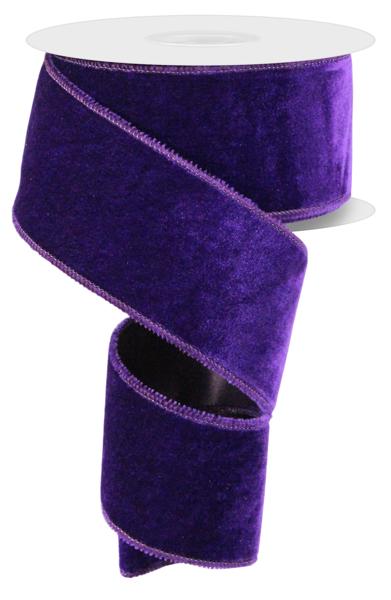 2.5" Deluxe Velvet Ribbon: Purple - 10yds - RGE165964 - The Wreath Shop