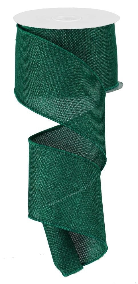 2.5" Emerald Green Royal Faux Burlap Ribbon - 50Yds - RG527906 - The Wreath Shop