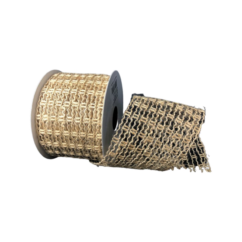 2.5" Jute Expandable Netting Ribbon: Natural - 10Yds - Q640340-15 - The Wreath Shop