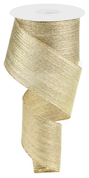 2.5" Metallic Gold Stripe Ribbon - 10yds - RGC129408 - The Wreath Shop