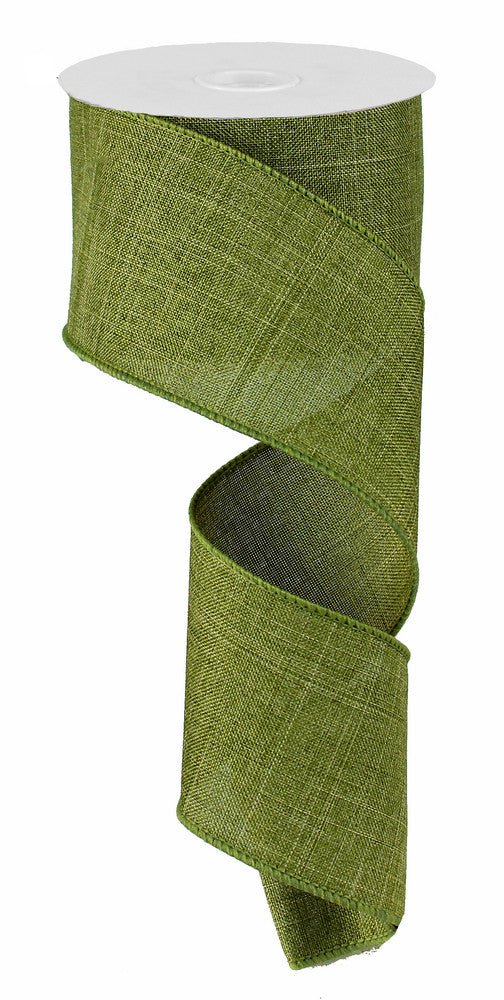 2.5" Moss Green Royal Faux Burlap Ribbon - 10Yds - RG127952 - The Wreath Shop