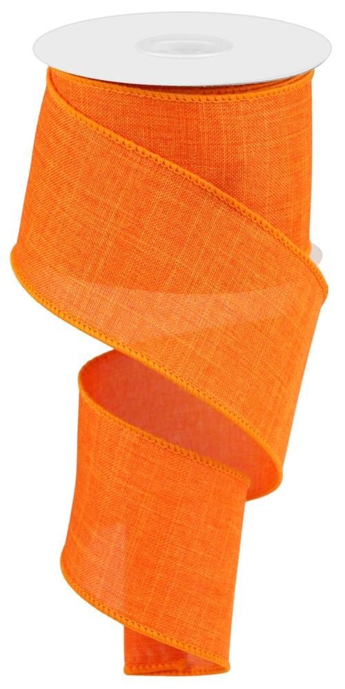 2.5" New Orange Royal Faux Burlap Ribbon - 10Yd - RG1279HW - The Wreath Shop