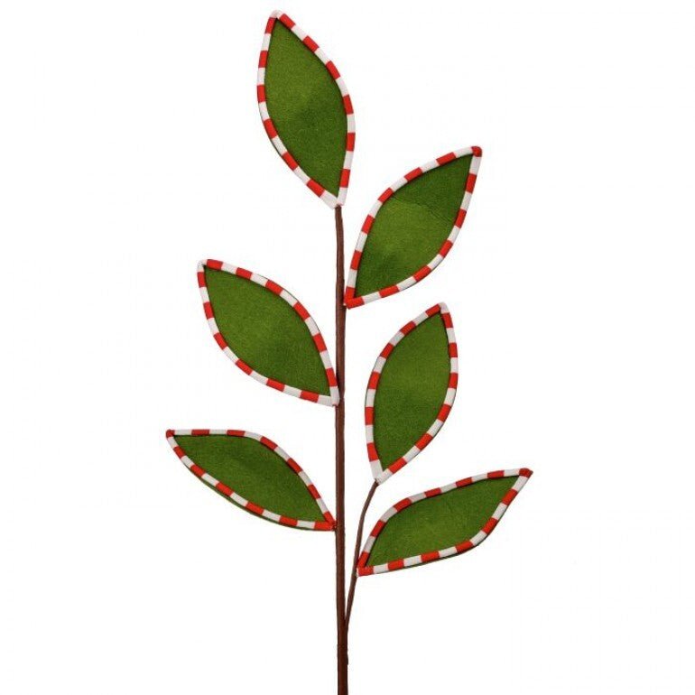 25" Peppermint Edge Leaf Spray - MTX70438 - The Wreath Shop