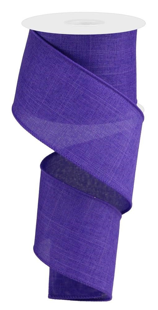 2.5" Purple Linen Ribbon - 50Yds - RG52796A - The Wreath Shop
