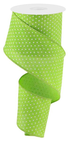 2.5" Raised Swiss Dot Ribbon: Lime Green - 10yds - RG0165233 - The Wreath Shop