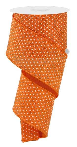 2.5" Raised Swiss Dot Ribbon: New Orange - 10yds - RG01652HW - The Wreath Shop