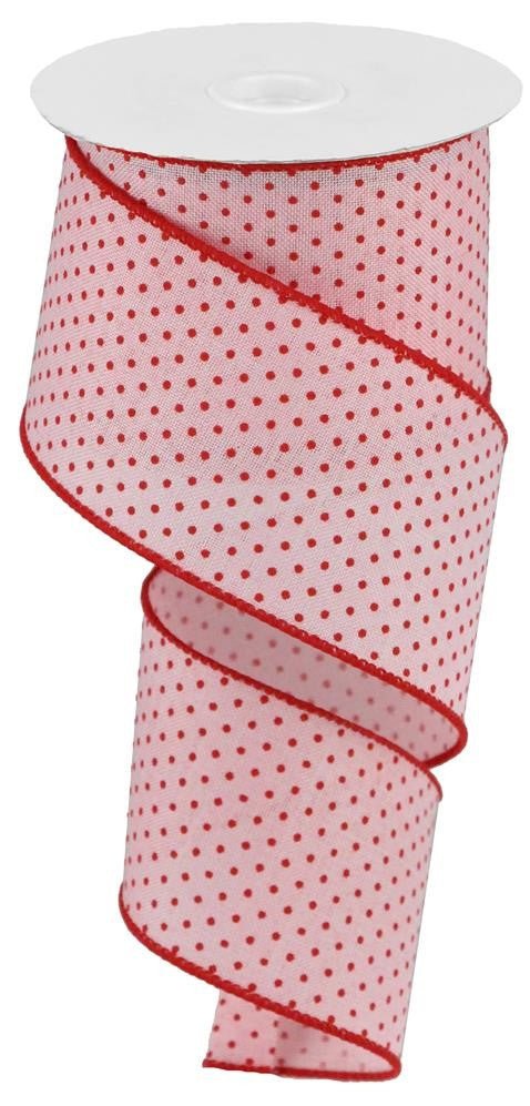 2.5" Raised Swiss Dot Ribbon: Pink/Red - 10yds - RGC115715 - The Wreath Shop