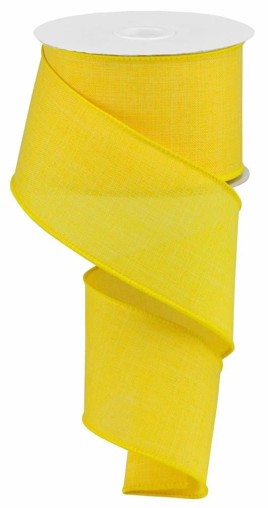 2.5" Sun Yellow Royal Faux Burlap Ribbon - 50Yds - RG52798N - The Wreath Shop