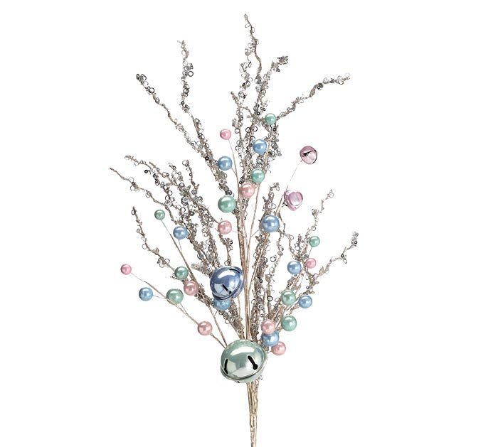 26" Bell and Ball Spray: Pink/Green/Blue - 9745342 - The Wreath Shop