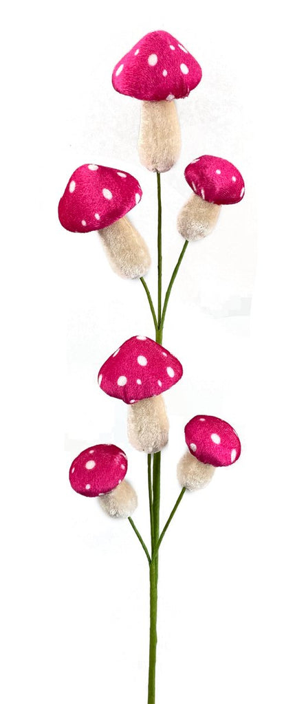 26" Hot Pink Dot Mushroom Pick - 63304BT - The Wreath Shop
