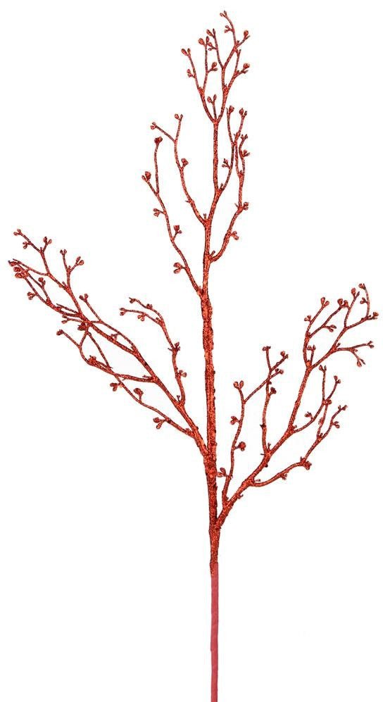 27" Glittered Bud Branch Spray: Red - XS984624 - The Wreath Shop