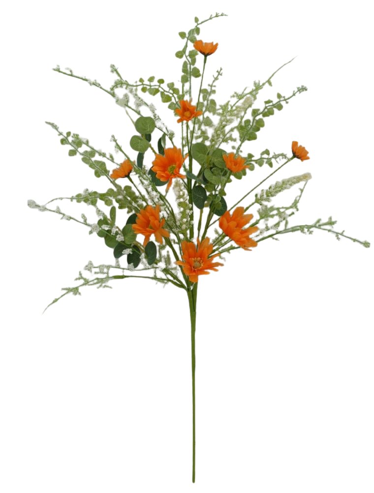 27" Mixed Daisy Spray: Orange - 40017-OR - The Wreath Shop