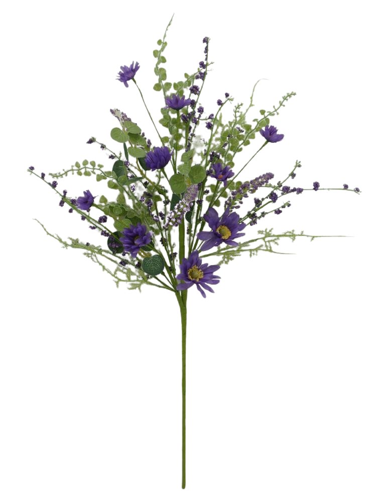 27" Mixed Daisy Spray: Purple - 40017-PU - The Wreath Shop