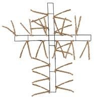 27" Pencil Work Cross Form Burlap - XX7603W4 - The Wreath Shop
