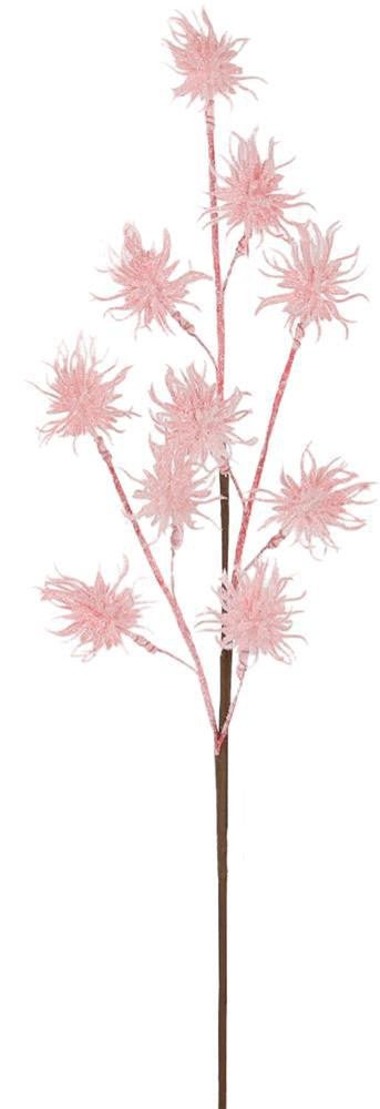 27" Pink Thistle Spray w/ Snow - XS863415 - The Wreath Shop