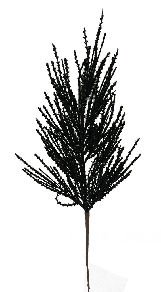28" Black Flocked Pine Spray - 85329SP28 - The Wreath Shop