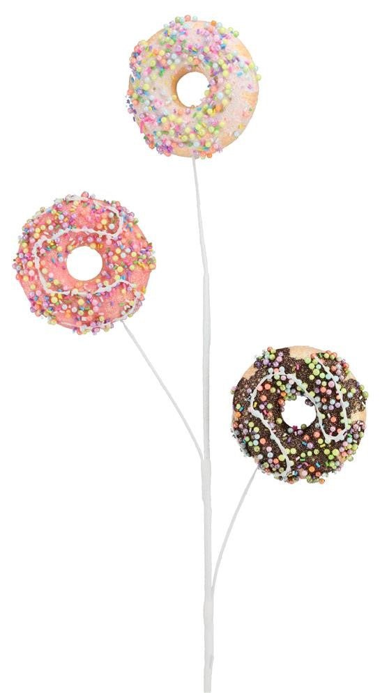 28" Glitter Donut Spray: Choc/Pink/White - MN0169 - The Wreath Shop