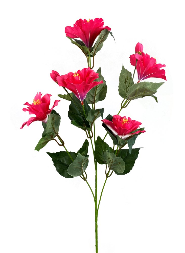 28" Hibiscus Spray (5): Hot Pink - 63339BT - The Wreath Shop
