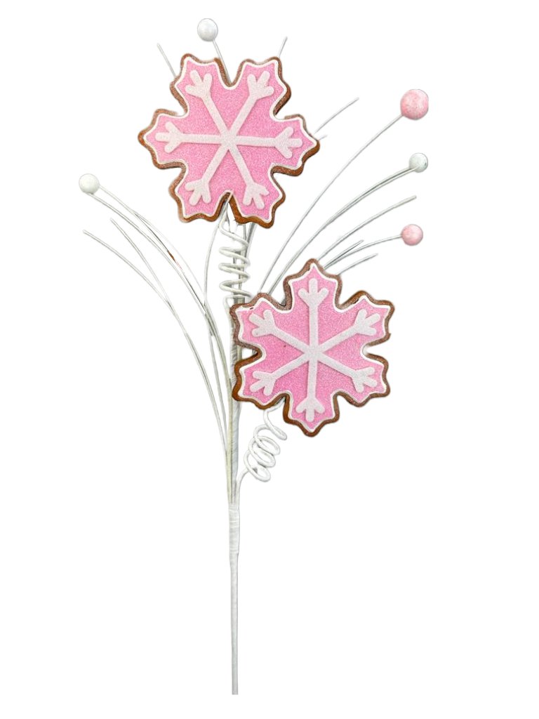 28" Pink Snowflake Cookie Spray - 85891PK - The Wreath Shop