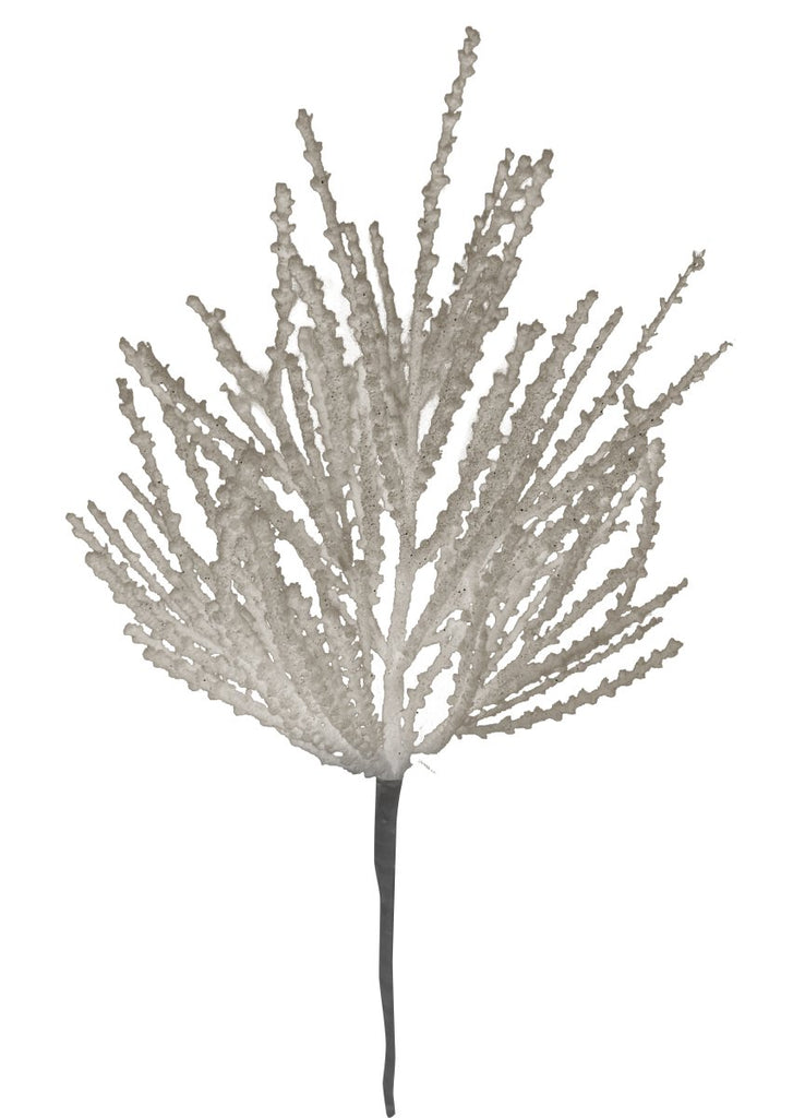 28" White Flocked Pine Spray - 85331SP28 - The Wreath Shop