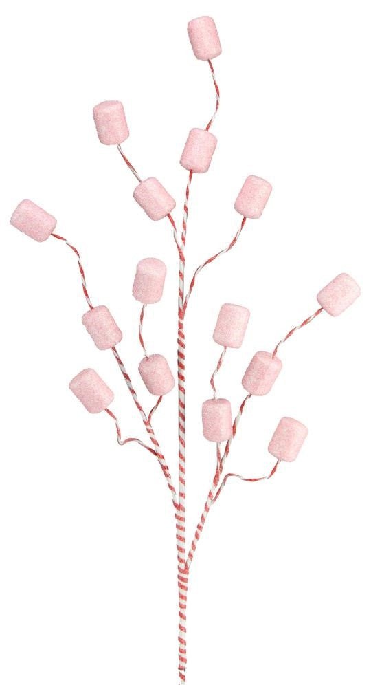 29" Glitter Marshmallow Spray: Pink - MN017222 - The Wreath Shop
