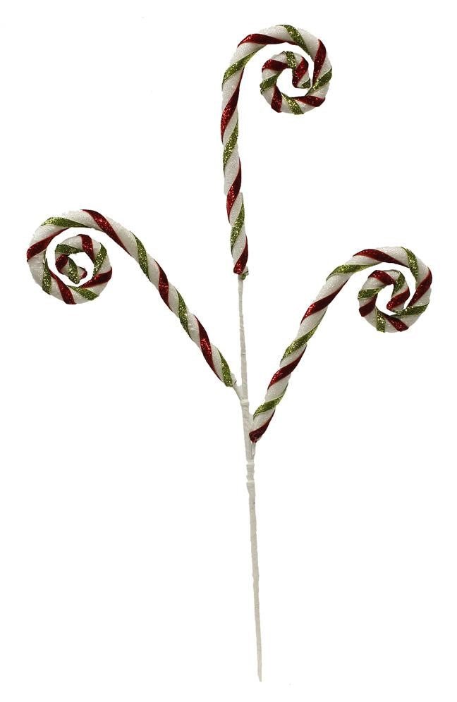 29" Glittered Candy Cane Spray: Red/Lime Grn/Wht - XP369032 - The Wreath Shop