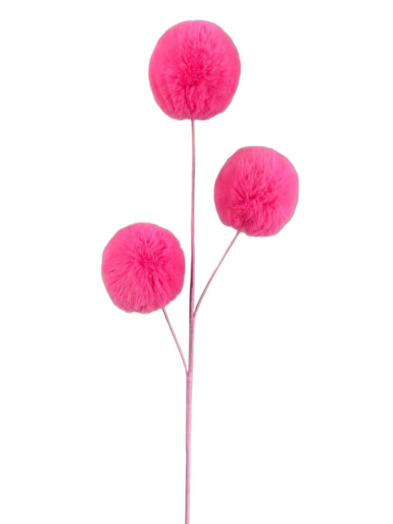 29" Pink Fur Ball Spray - 85682PK - The Wreath Shop