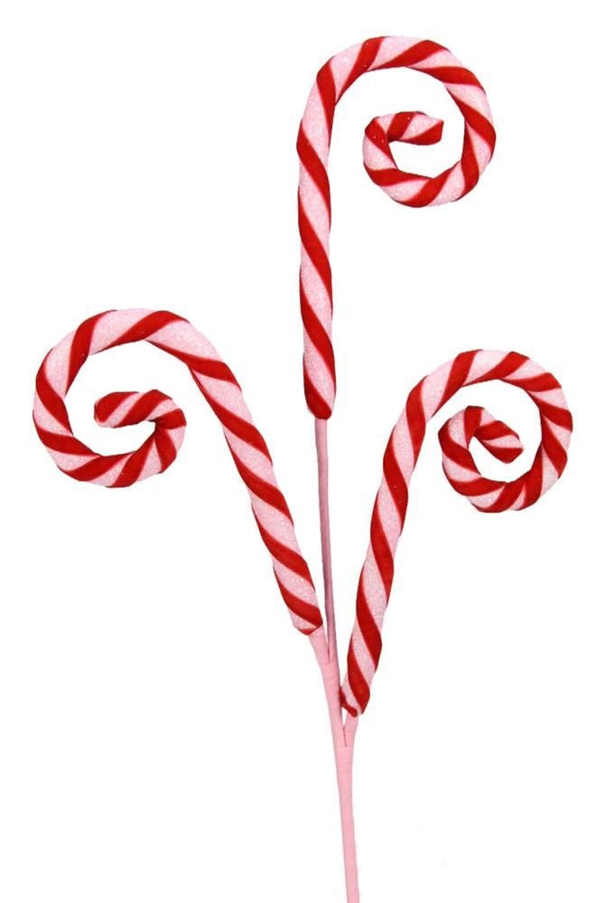29" Velvet Candy Cane Spray: Pink/Red - XP3690A2 - The Wreath Shop