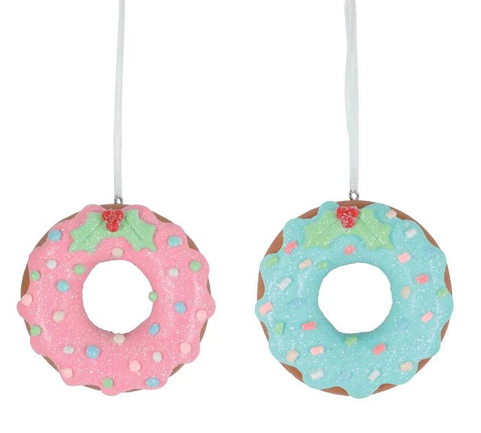 3" Clay Dough Donut Christmas Ornament - 9745266-pink - The Wreath Shop