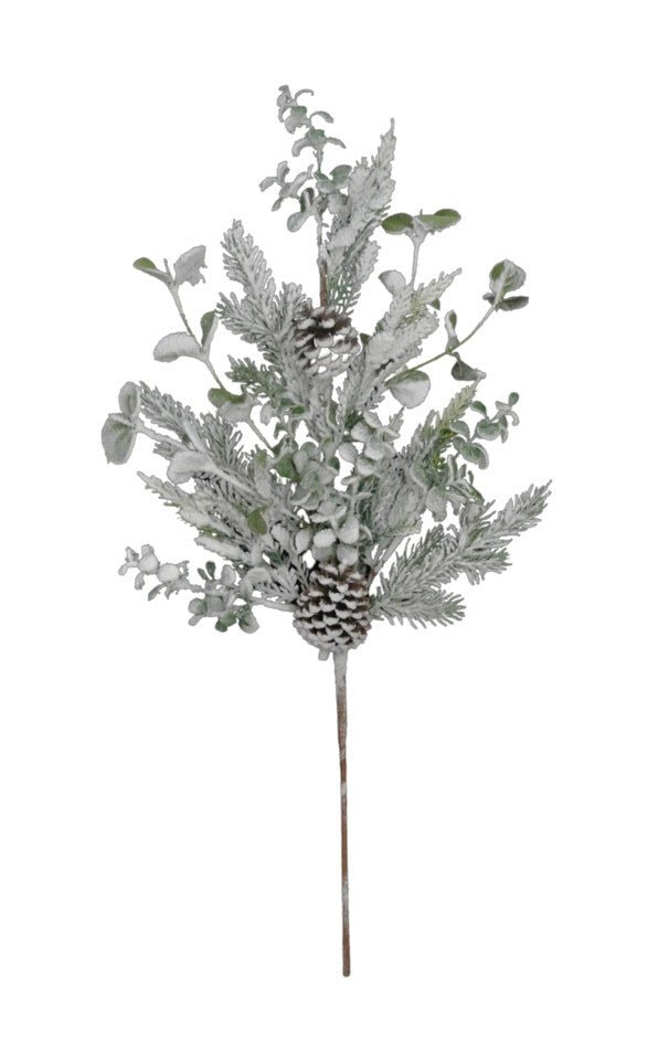 30" Snowy Mixed Pine/Pinecone Spray - 62438 - The Wreath Shop