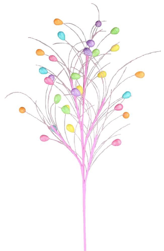 31" Glitter Easter Egg/Grass Spray - HE41232C - The Wreath Shop