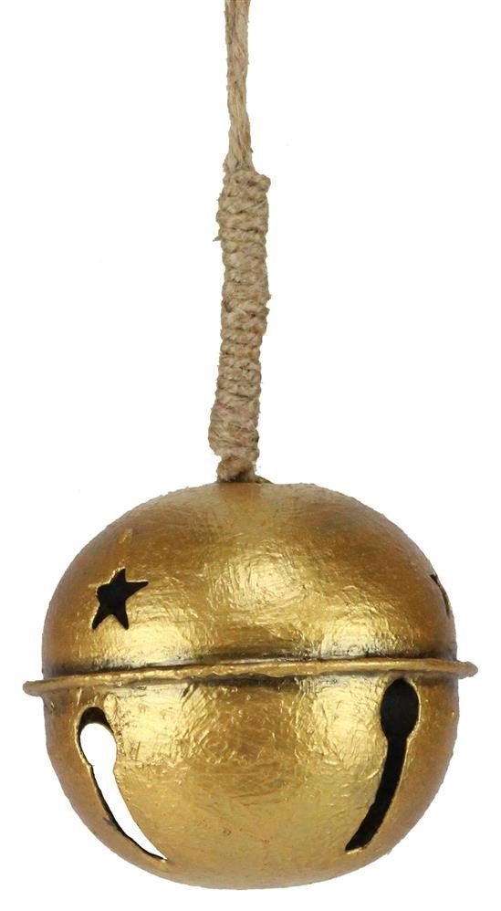 3.5" Antique Shiny Gold Jingle Bell Ornament - XC428508 - The Wreath Shop